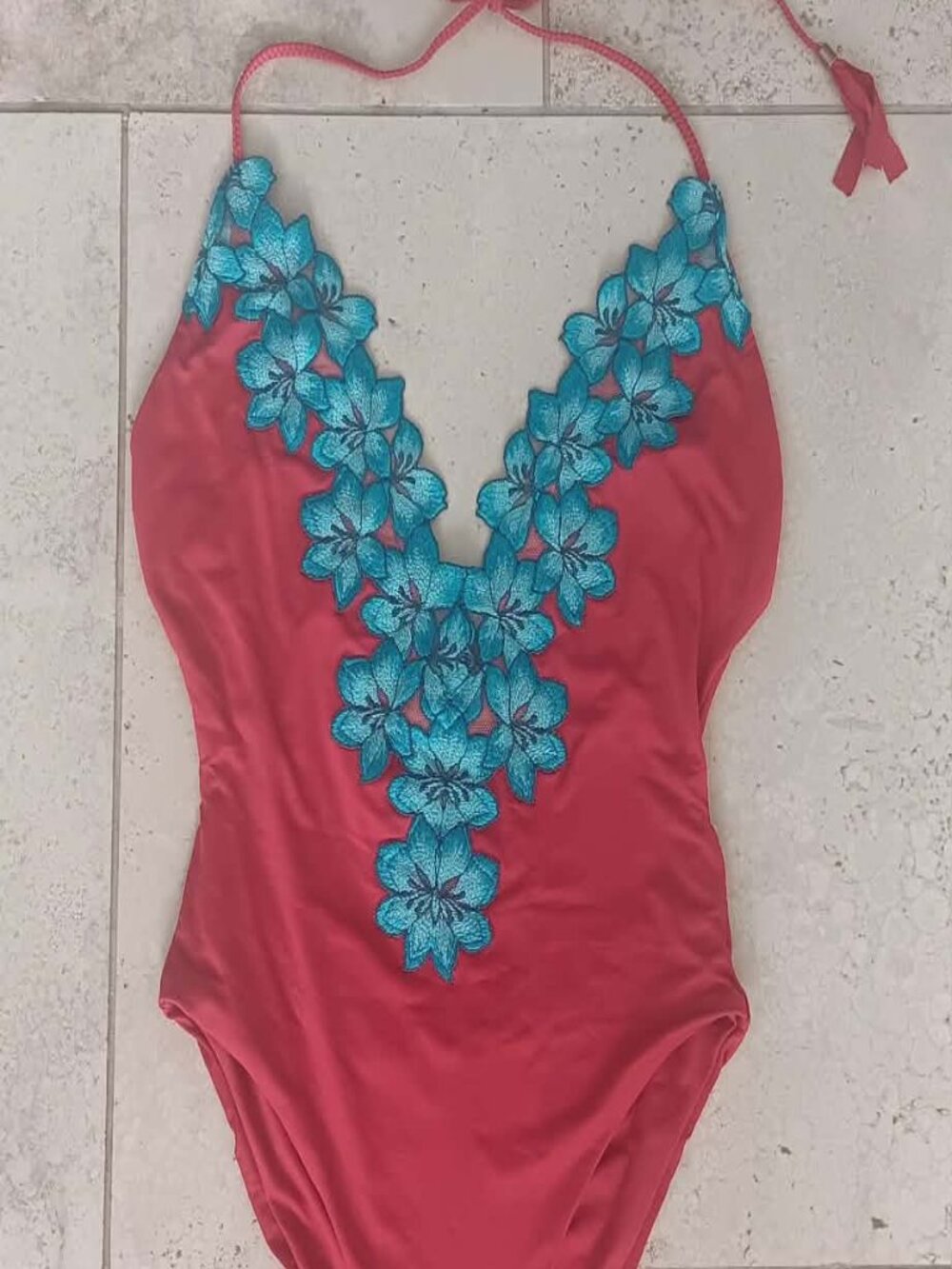 Blue Life Embroidered One-Piece Swimsuit